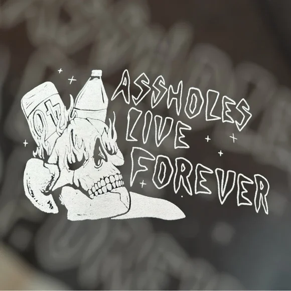 Assholes Live Forever Size Grey Soft Pullover Hoodie Men Unisex - Picture 4 of 4
